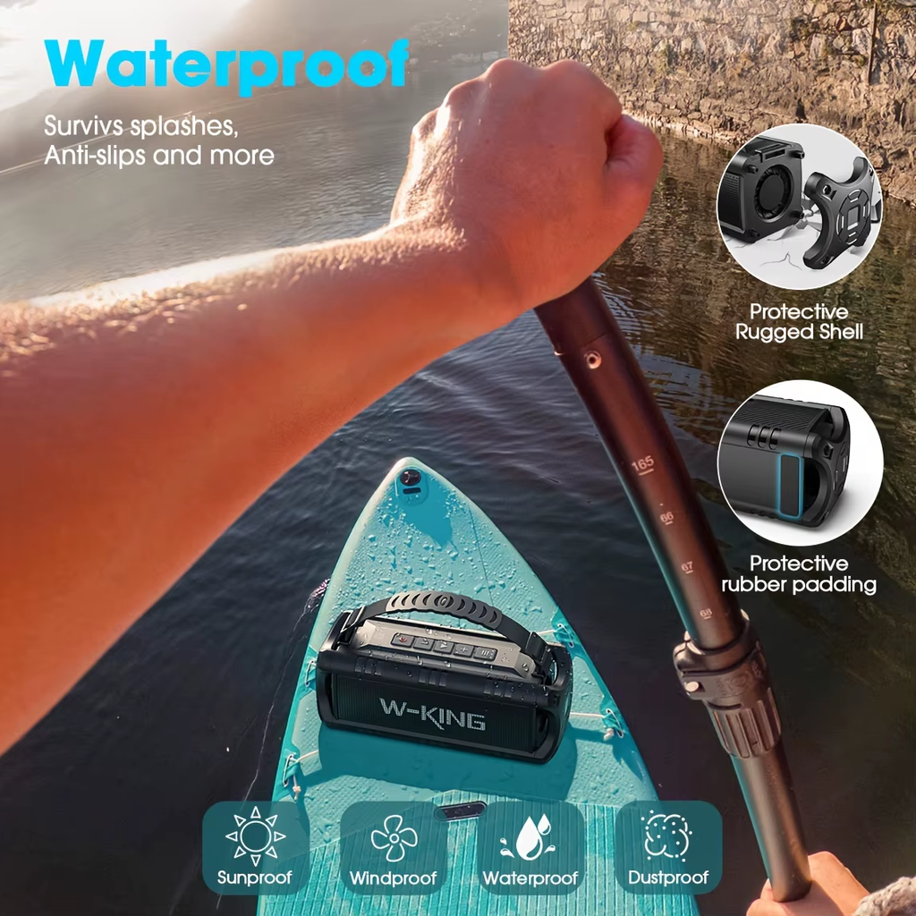 Pkot D8mini-1 Bluetooth Speaker, 30W Portable Wireless Loud Speakers, IPX6 Waterproof Outdoor Speaker, 24H Playtime, EQ, AUX, TF Card