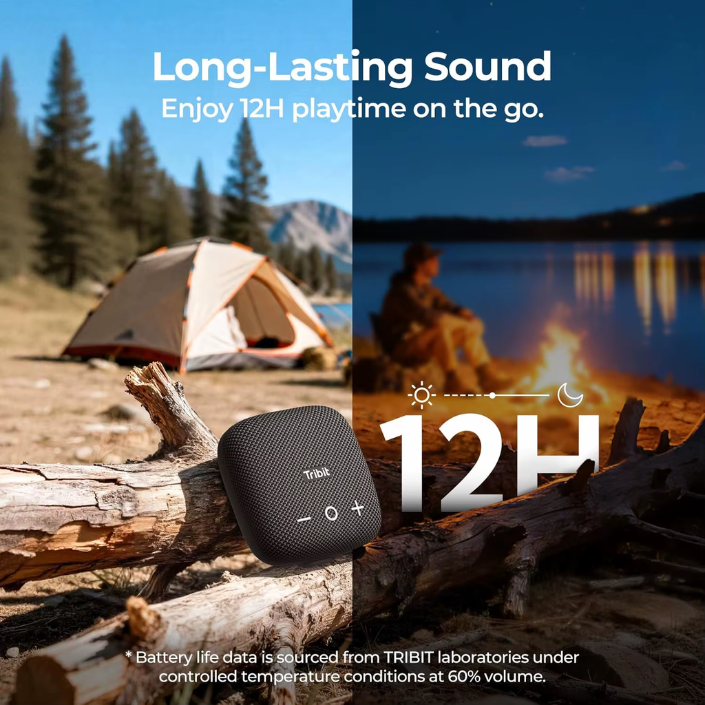 Pkot Tribit StormBox Micro 2 Portable Speaker, 10W Loud Bass IP67 Waterproof, Bluetooth 5.3 Bike Speaker, 12H Playtime TWS for Hiking