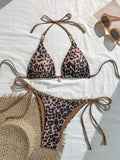 Sexy Bikini Set Black White Polka Dot 2 Piece Swimsuit for Women American Style Beach Bikini