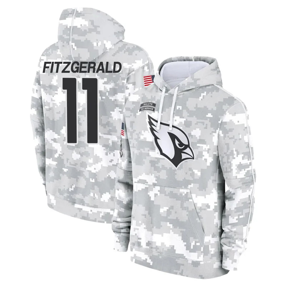 Pkot A.Cardinals #11 Larry Fitzgerald Player Arctic Camo Salute to Service Limited Hoodie Stitched Jerseys