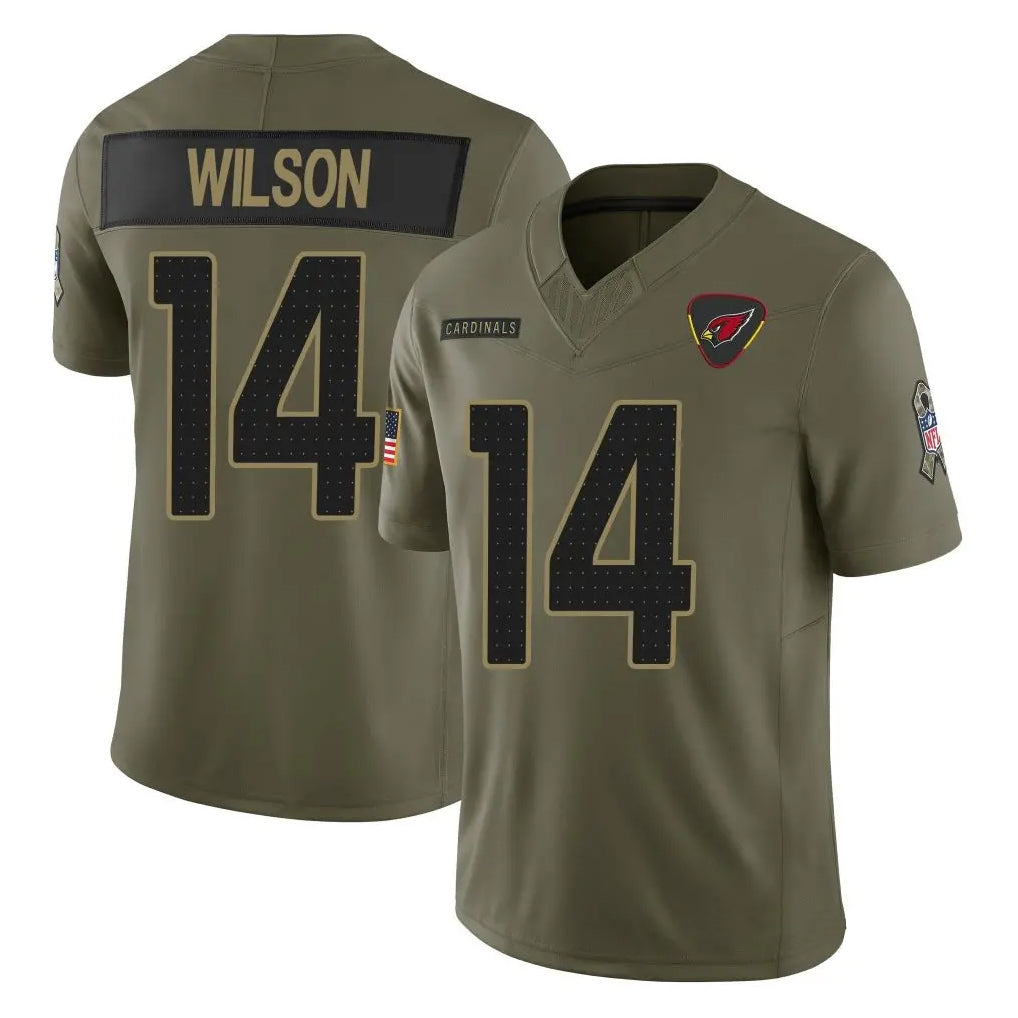 Pkot A.Cardinals #14 Michael Wilson Player Olive Salute To Service Limited Home Game Stitched Jerseys