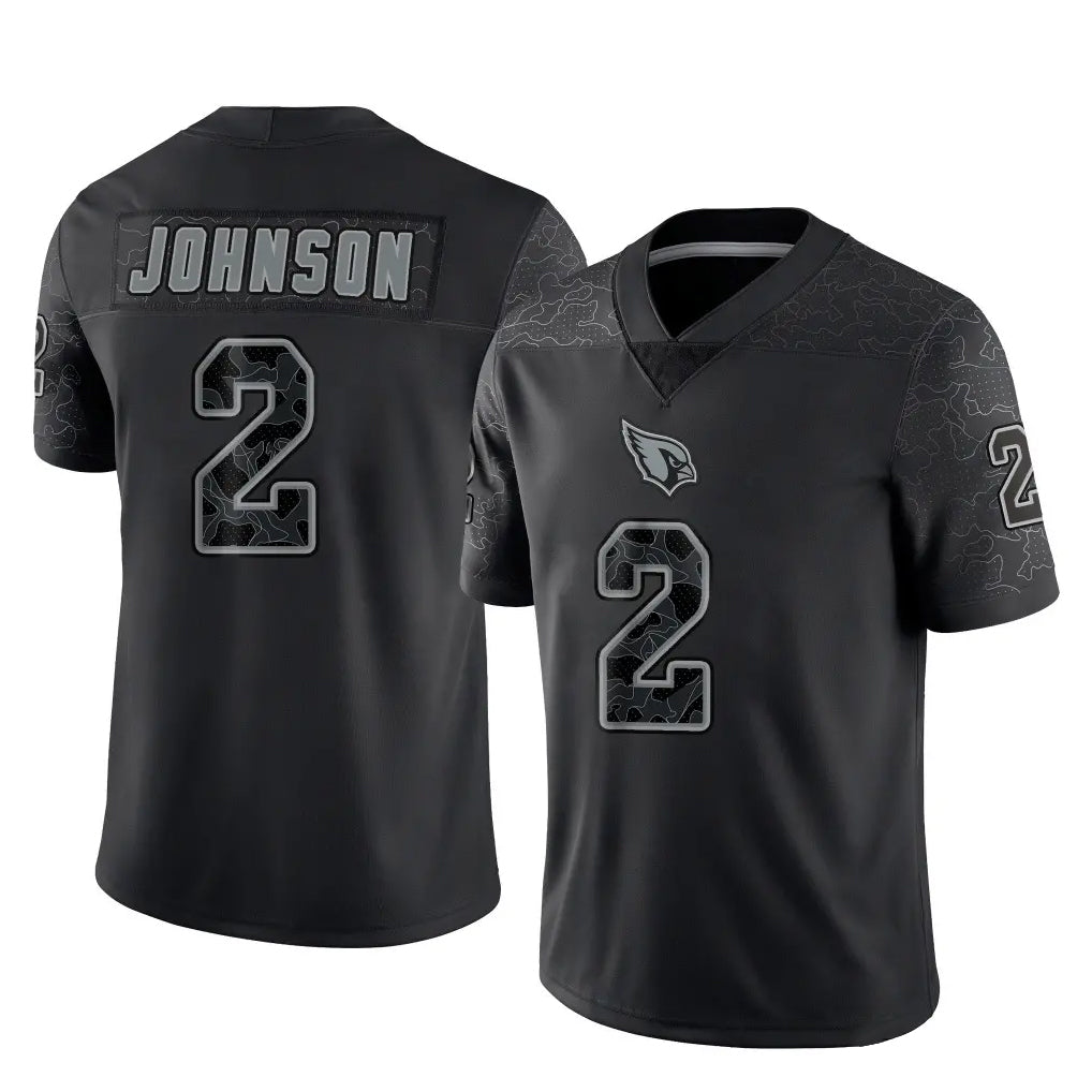 Pkot A.Cardinals #2 Will Johnson Player Black RFLCTV Limited Home Game Stitched Jerseys