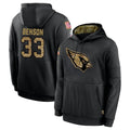 Pkot A.Cardinals #33 Trey Benson Player Black Salute to Service Hoodies Stitched Jerseys
