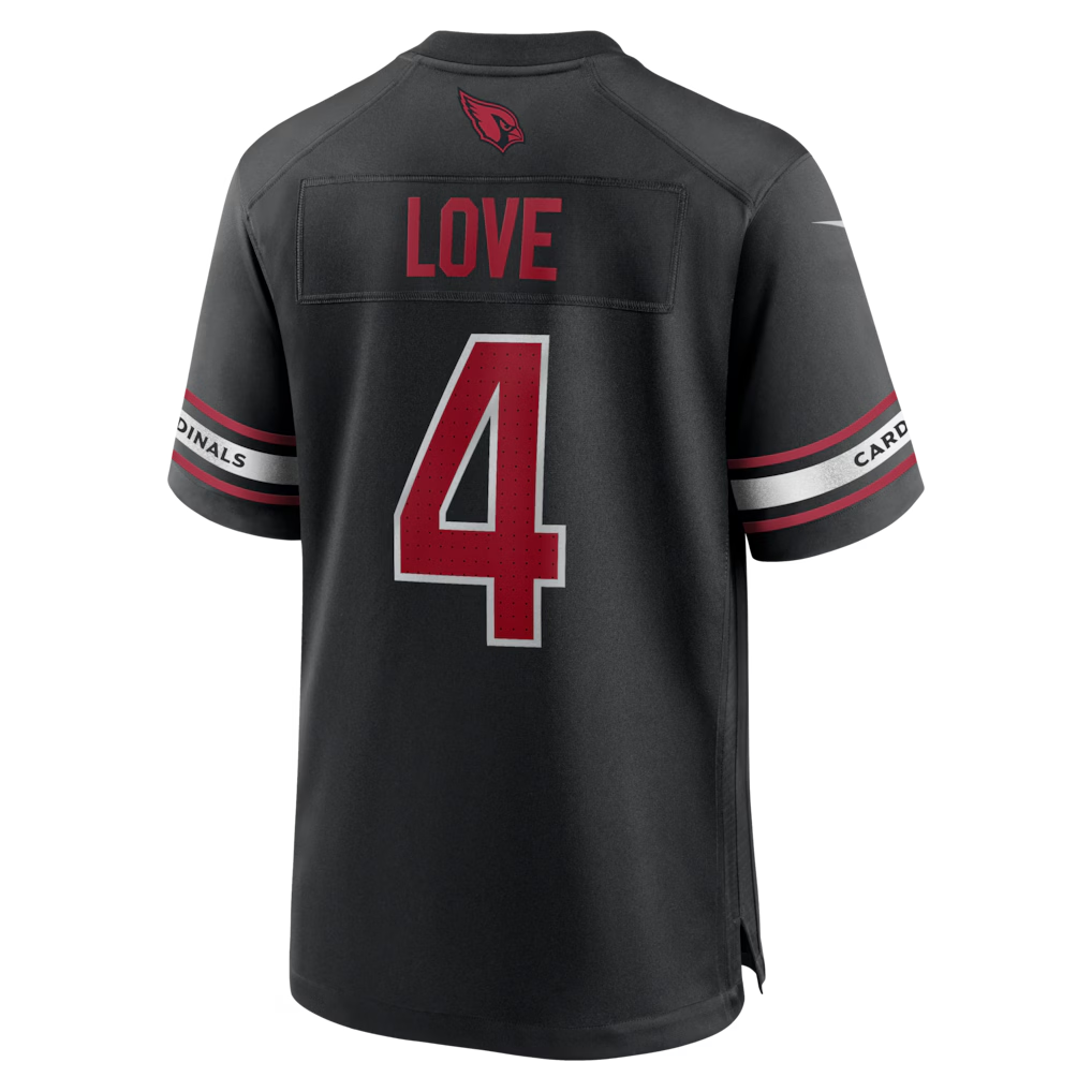 Pkot A.Cardinals #4 Jeremiyah Love Black Game Player Stitched Jerseys