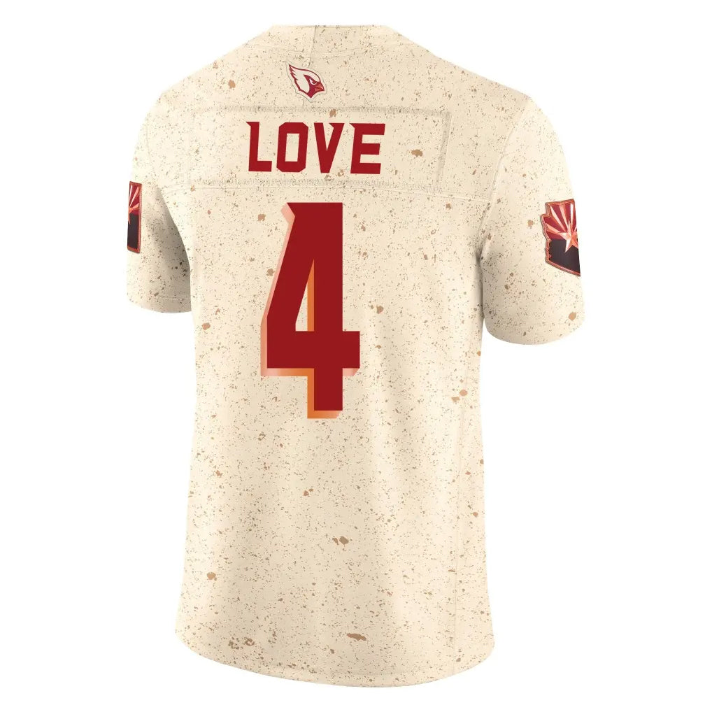 Pkot A.Cardinals #4 Jeremiyah Love Player Cream Rivalries Collection Vapor Limited Home Game Stitched Jerseys