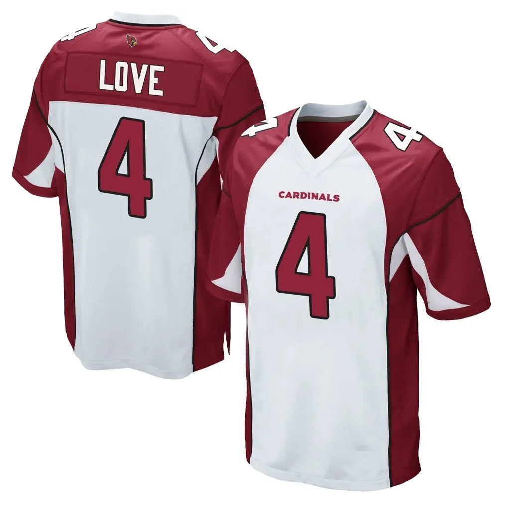 Pkot A.Cardinals #4 Jeremiyah Love Player White Cardinal Home Game Stitched Jerseys