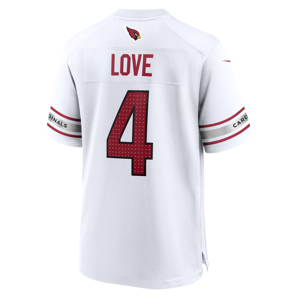 Pkot A.Cardinals #4 Jeremiyah Love White Game Player Stitched Jerseys