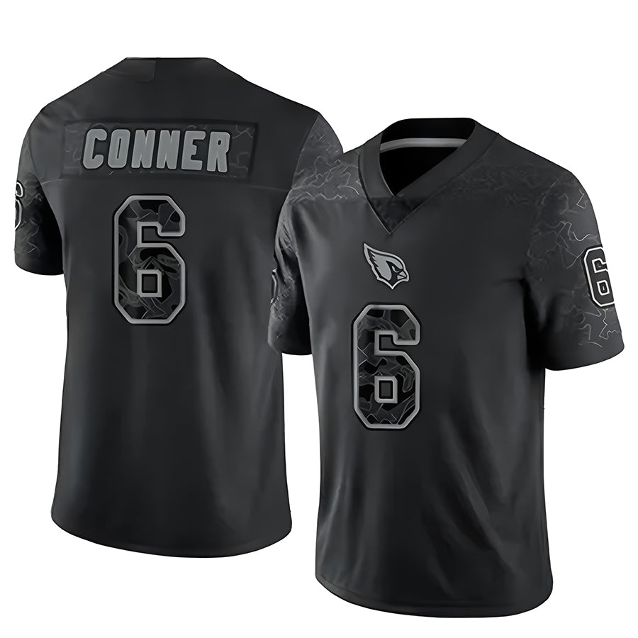 Pkot A.Cardinals #6 James Conner Player Black RFLCTV Limited Football Jerseys