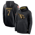 Pkot A.Cardinals #7 Jacoby Brissett Player Black Salute to Service Sideline Performance Pullover Hoodies Home Game Stitched Jerseys