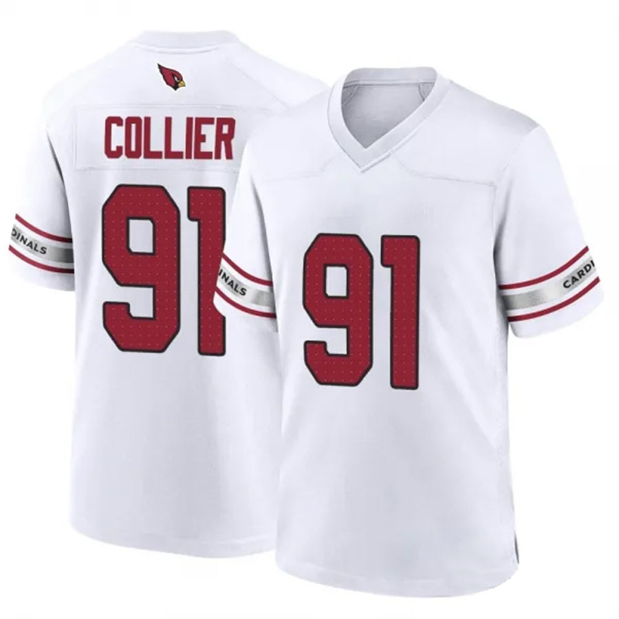 Pkot A.Cardinals #91 L.J. Collier Player White Game Home Stitched Jerseys