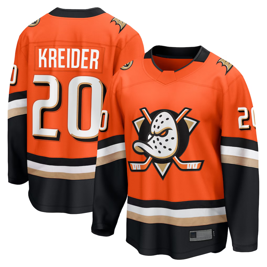 Pkot A.Ducks #20 Chris Kreider Orange Home Breakaway Jerseys