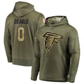 Pkot A.Falcons #0 Divine Deablo Player Olive Salute to Service Hoodies Stitched Jerseys