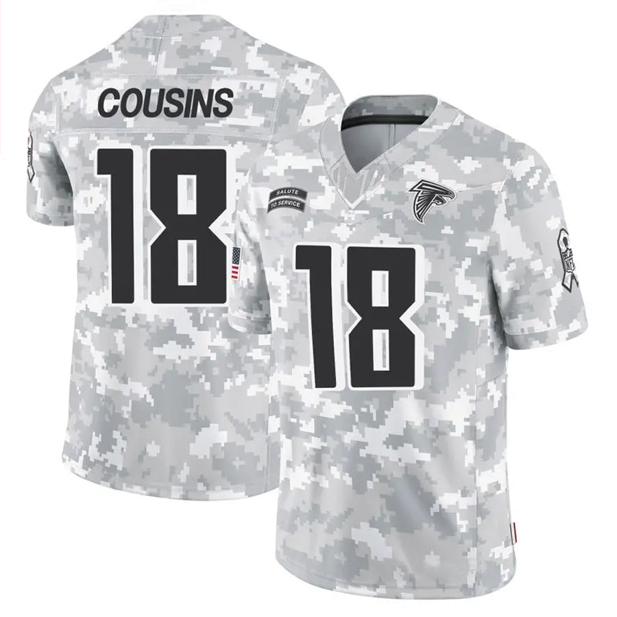 Pkot A.Falcons #18 Kirk Cousins Player Arctic Camo Salute to Service Limited Stitched Jerseys