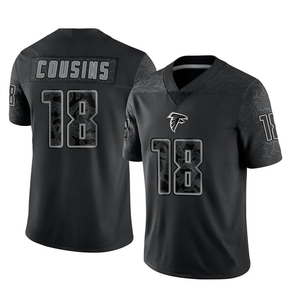 Pkot A.Falcons #18 Kirk Cousins Player Black RFLCTV Limited Stitched Jerseys