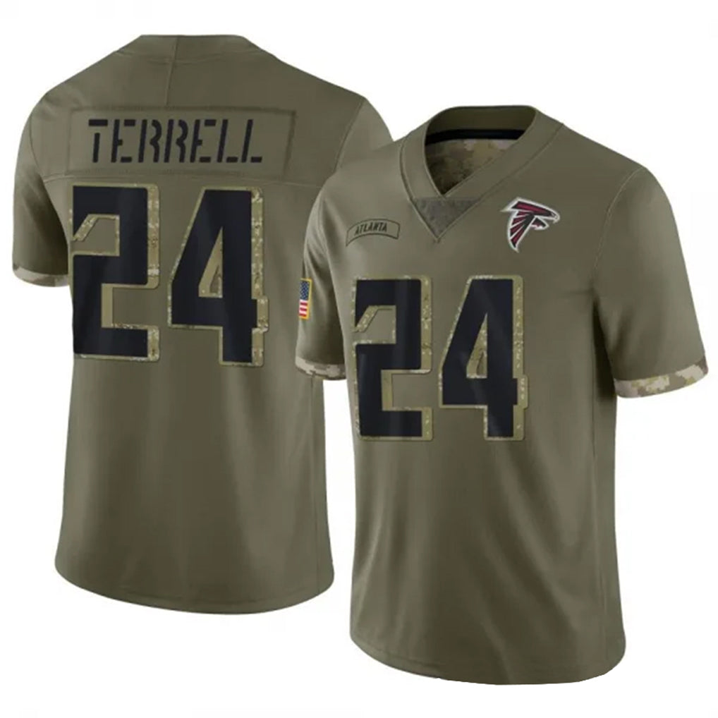 Pkot A.Falcons #24 A.J. Terrell Jr. Player Olive Salute To Service Limited Stitched Jerseys