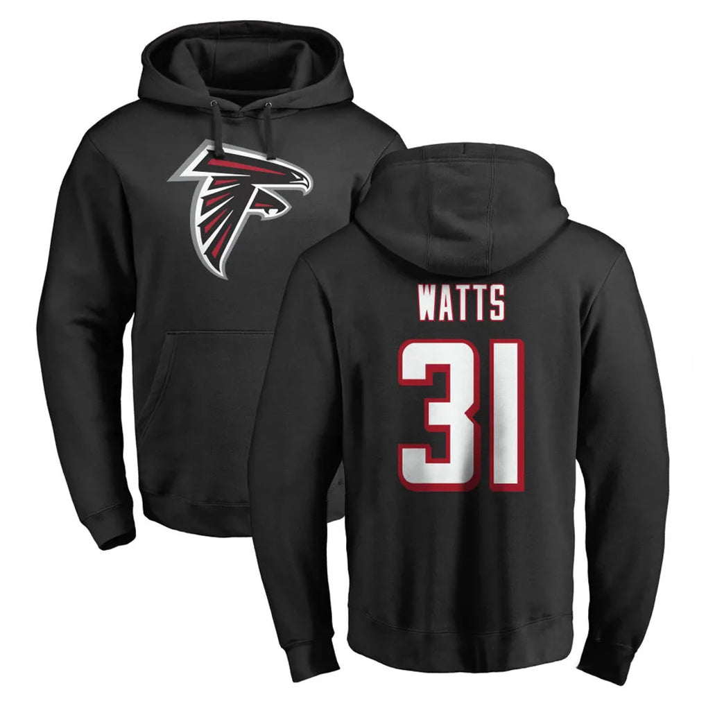 Pkot A.Falcons #31 Xavier Watts Player Black LOGO Pullover Hoodies Home Game Stitched Jerseys