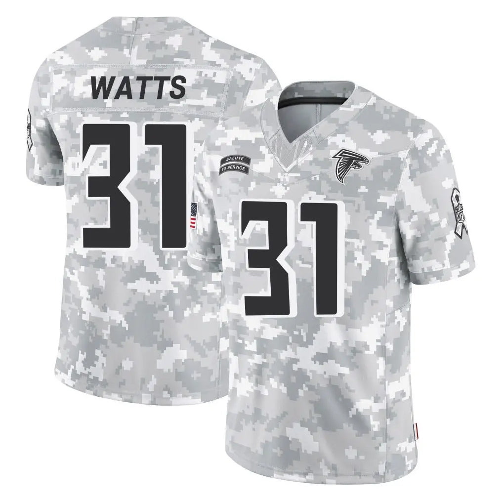 Pkot A.Falcons #31 Xavier Watts Player Camo Salute to Service Limited Stitched Jerseys