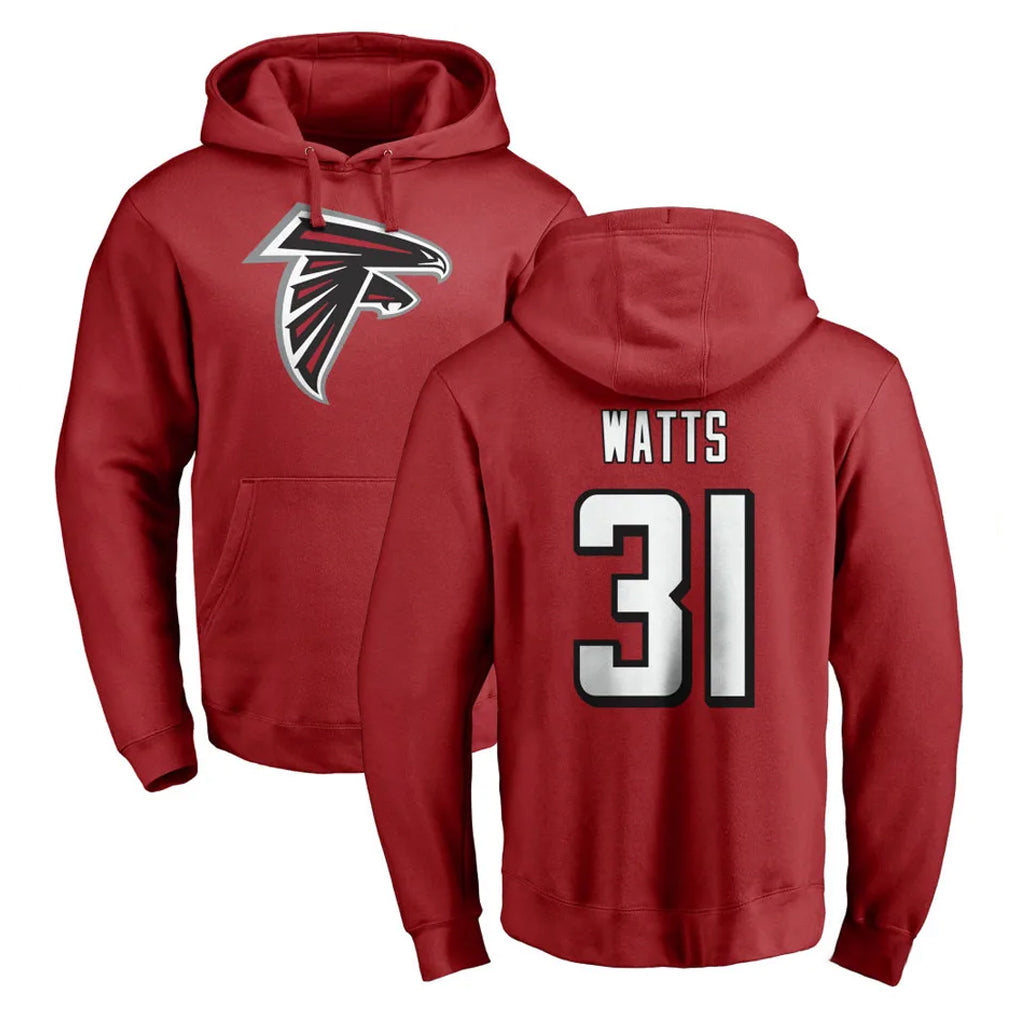 Pkot A.Falcons #31 Xavier Watts Player Red Pullover Hoodies Home Game Stitched Jerseys