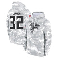 Pkot A.Falcons #32 Cash Jones Player Camo Arctic Salute to Service Hoodies Limited Stitched Jerseys