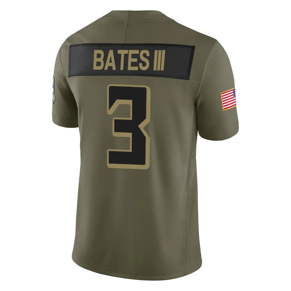Pkot A.Falcons #3 Jessie Bates III Player Olive Salute To Service Limited Home Game Stitched Jerseys
