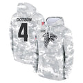 Pkot A.Falcons #4 Jahan Dotson Player Camo Arctic Salute to Service Hoodies Limited Stitched Jerseys
