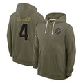 Pkot A.Falcons #4 Jahan Dotson Player Olive 2025 Salute to Service Hoodies Stitched Jerseys