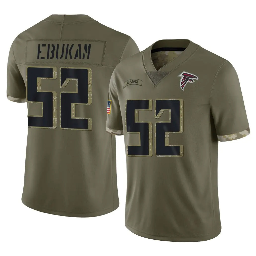 Pkot A.Falcons #52 Samson Ebukam Player Olive Salute To Service Limited Stitched Jerseys