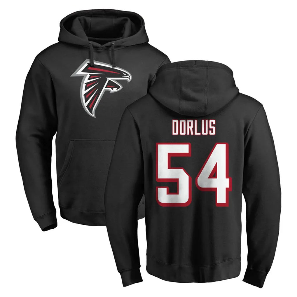 Pkot A.Falcons #54 Brandon Dorlus Player Black LOGO Pullover Hoodies Home Game Stitched Jerseys