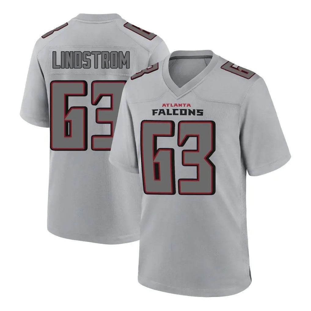 Pkot A.Falcons #63 Chris Lindstrom Branch Player Gray Fashion Home Game Stitched Jerseys