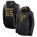Pkot A.Falcons #65 Matthew Bergeron Player Black Salute to Service Hoodies Game Stitched Jerseys