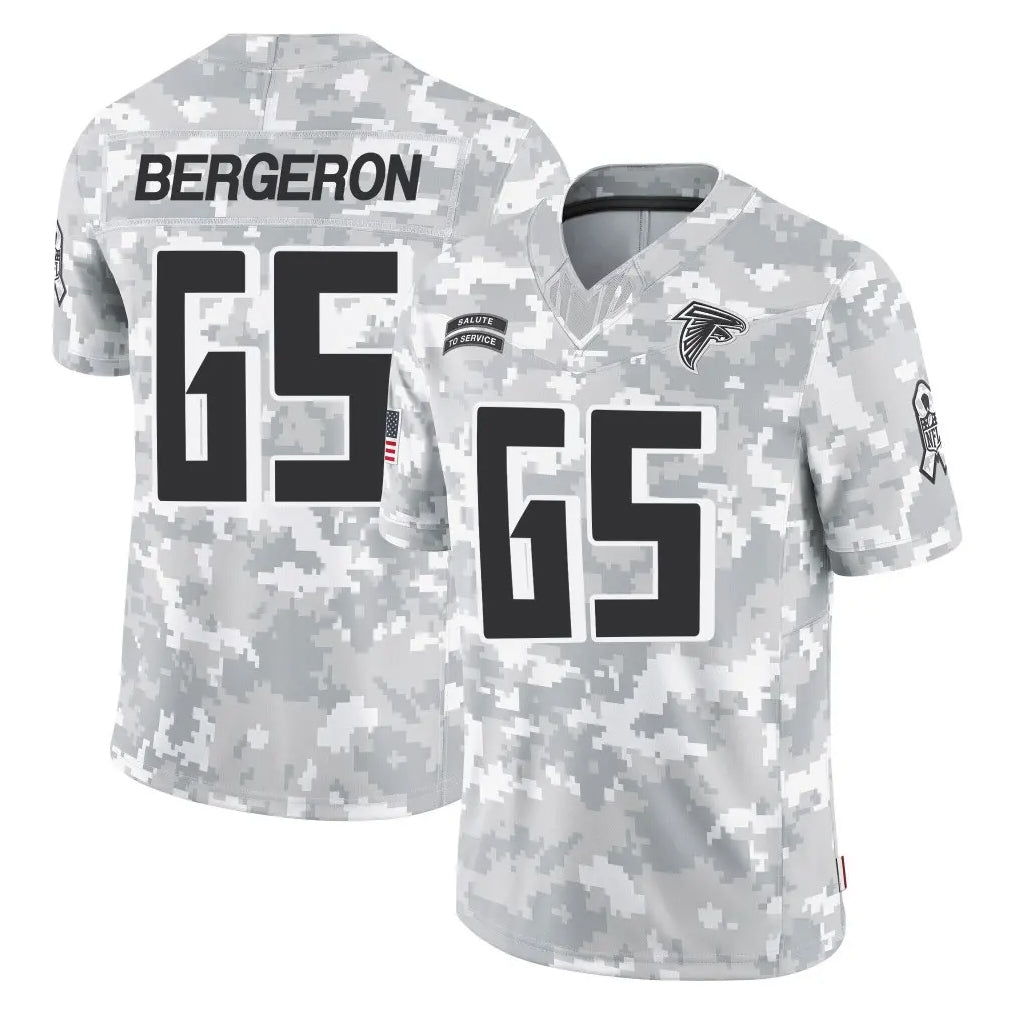 Pkot A.Falcons #65 Matthew Bergeron Player Camo Salute to Service Limited Stitched Jerseys