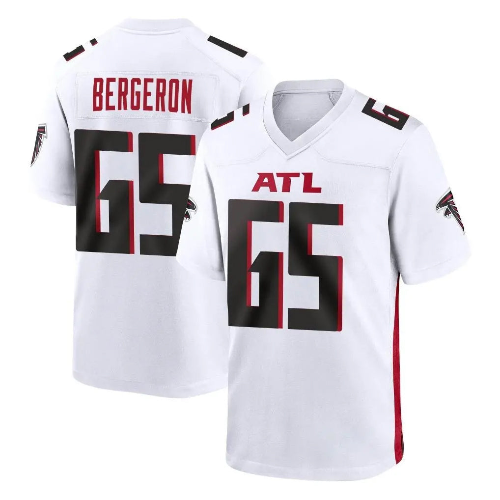 Pkot A.Falcons #65 Matthew Bergeron Player White Home Game Stitched Jerseys