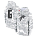 Pkot A.Falcons #6 Nick Folk Player Camo Arctic Salute to Service Hoodies Limited Stitched Jerseys