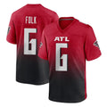 Pkot A.Falcons #6 Nick Folk Player Red Home Game Stitched Jerseys