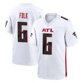 Pkot A.Falcons #6 Nick Folk Player White Home Game Stitched Jerseys