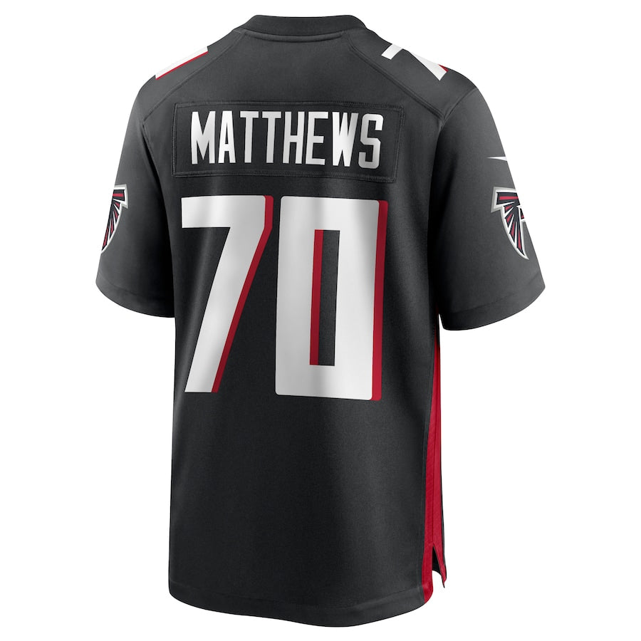 Pkot A.Falcons #70 Jake Matthews Player Black Home Game Stitched Jerseys