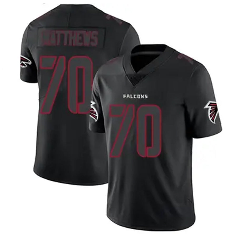 Pkot A.Falcons #70 Jake Matthews Player Black Limited Elite Game Stitched Jerseys