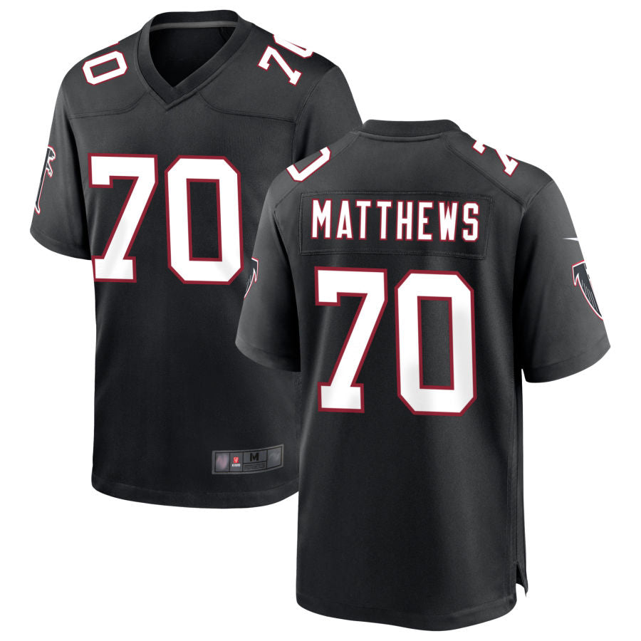 Pkot A.Falcons #70 Jake Matthews Player Black Throwback Game Stitched Jerseys