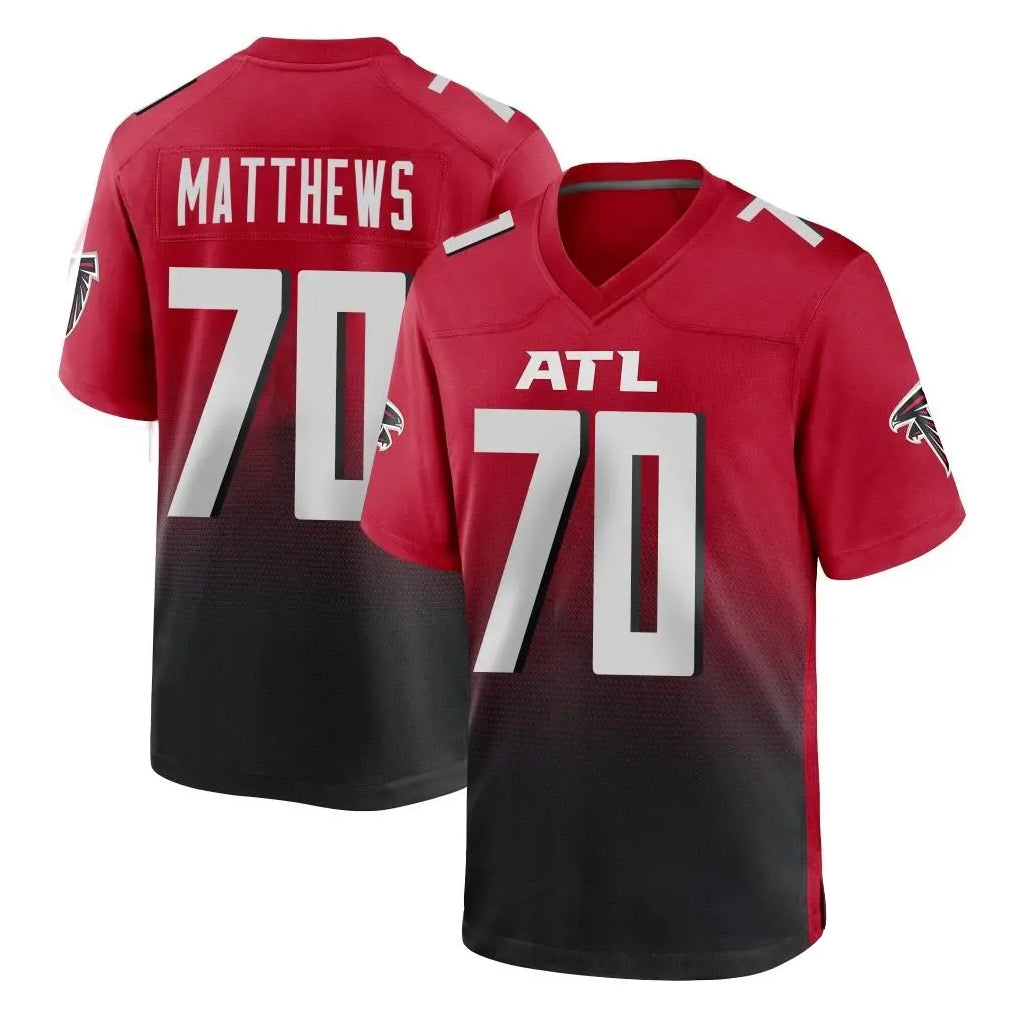 Pkot A.Falcons #70 Jake Matthews Player Red Home Game Stitched Jerseys