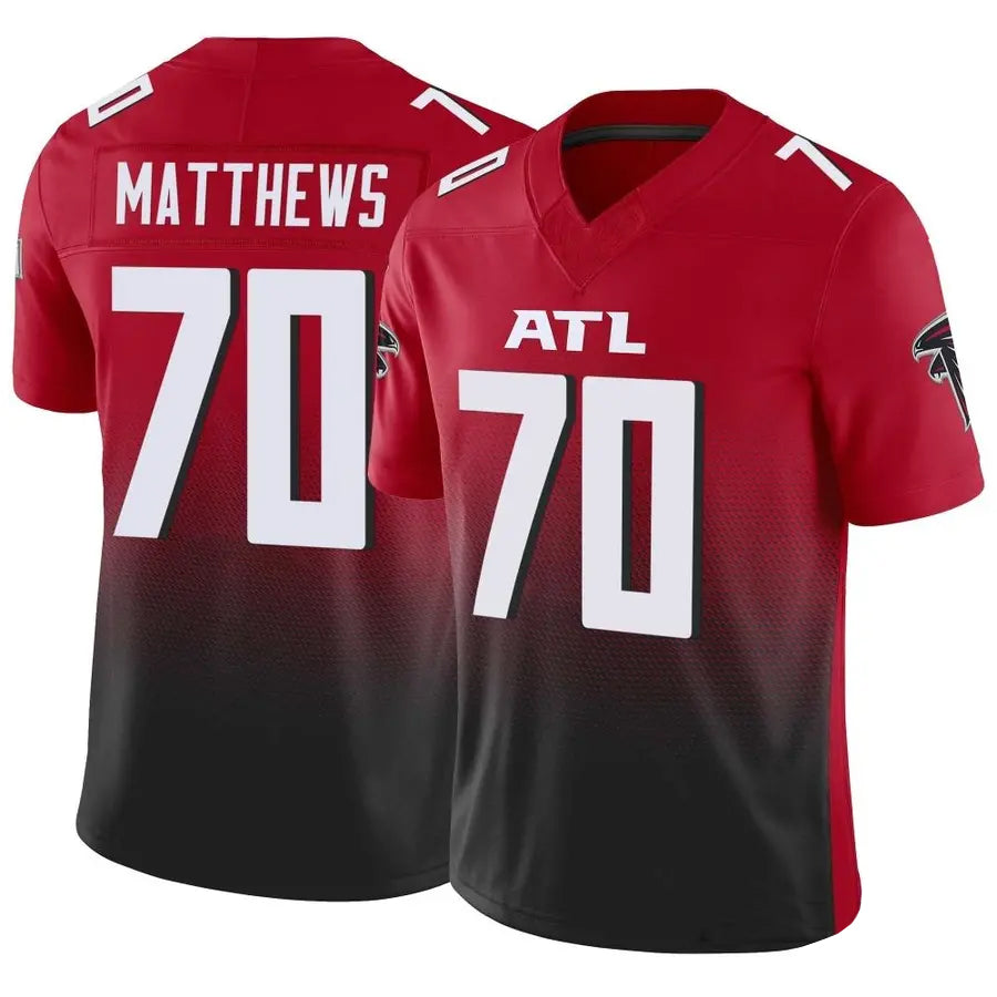 Pkot A.Falcons #70 Jake Matthews Player Red Vapor F.U.S.E. Limited Stitched Jerseys