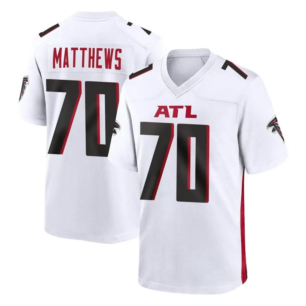 Pkot A.Falcons #70 Jake Matthews Player White Home Game Stitched Jerseys