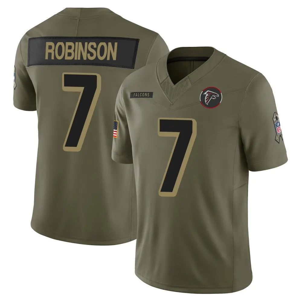 Pkot A.Falcons #7 Bijan Robinson Player Olive 2025 Salute To Service Limited Stitched Jerseys