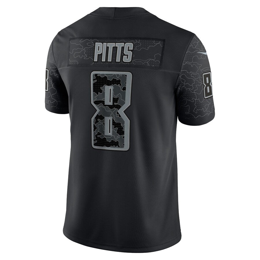 Pkot A.Falcons #8 Kyle Pitts Sr. Player Black RFLCTV Limited Stitched Jerseys
