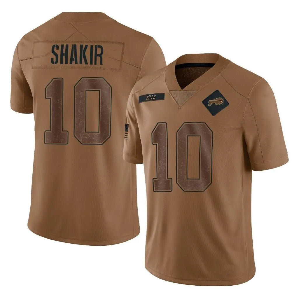 Pkot B.Bills #10 Khalil Shakir Player Brown Salute To Service Limited Stitched Jerseys