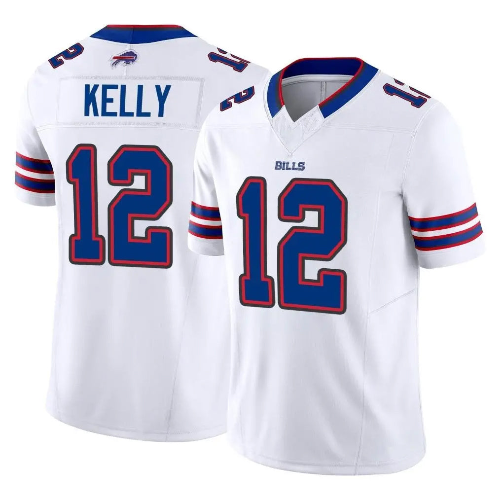 Pkot B.Bills #12 Jim Kelly Player White Vapor F.U.S.E. Limited Stitched Jerseys