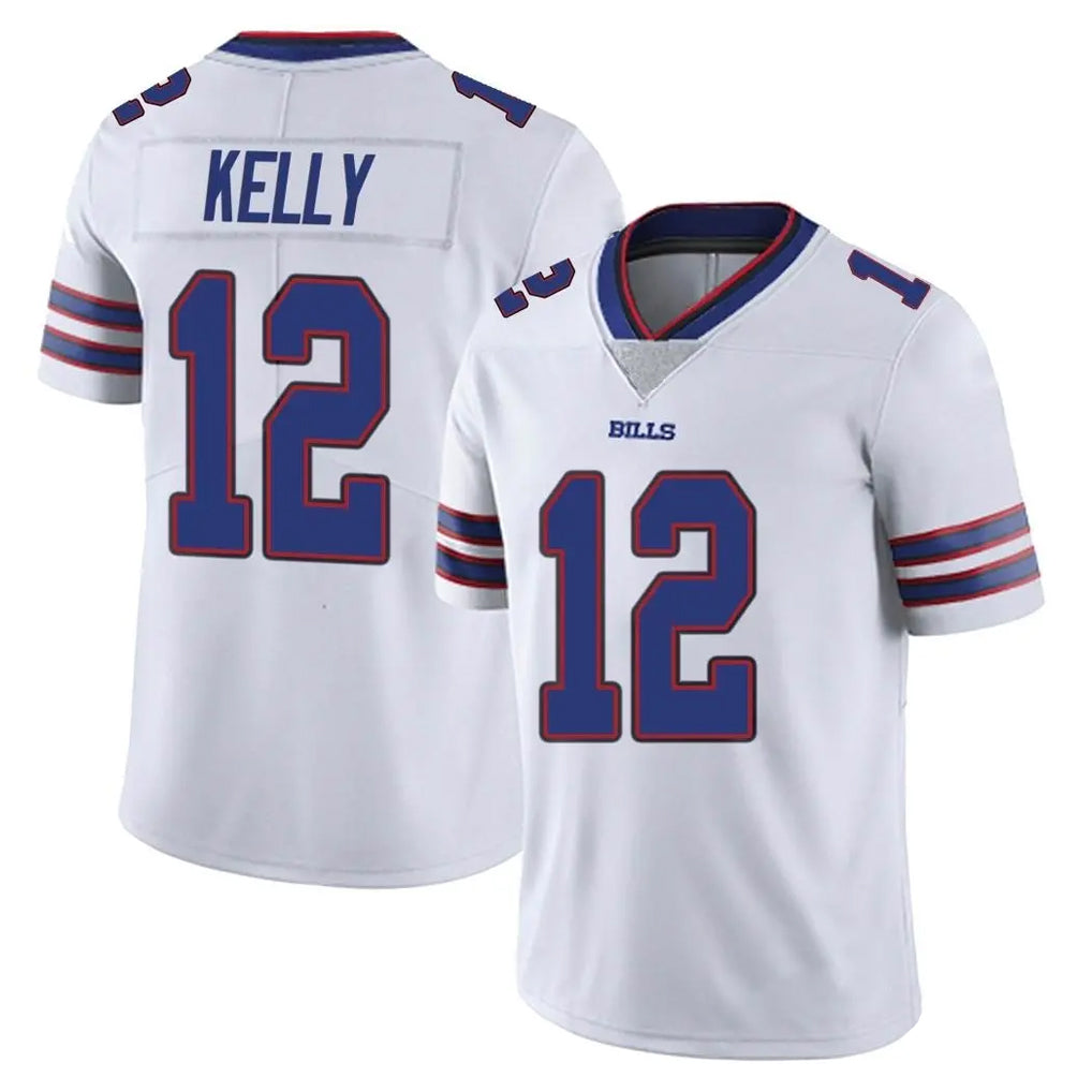 Pkot B.Bills #12 Jim Kelly Player White Vapor Untouchable Limited Stitched Jerseys
