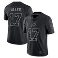 Pkot B.Bills #17 Josh Allen Player Black RFLCTV Limited Stitched Jerseys