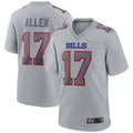 Pkot B.Bills #17 Josh Allen Player Gray Fashion Home Game Stitched Jerseys