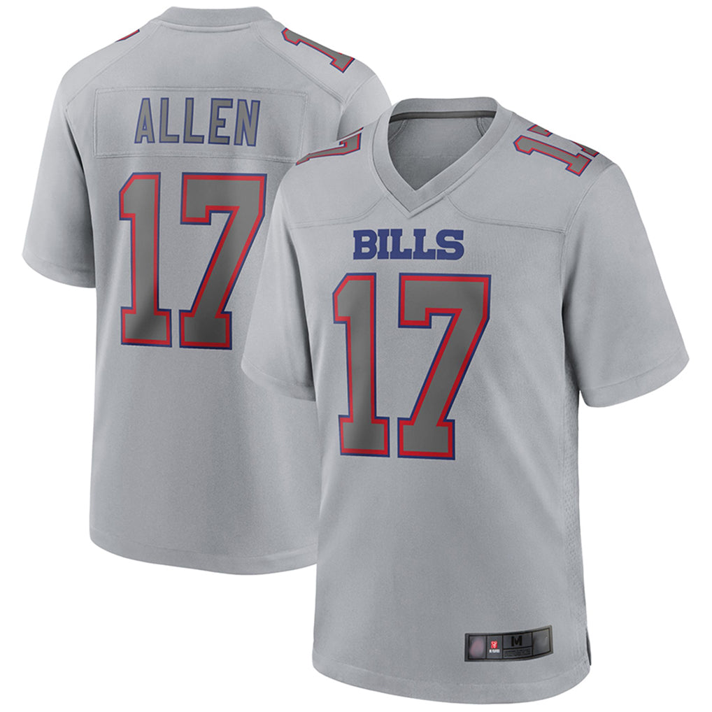 Pkot B.Bills #17 Josh Allen Player Gray Fashion Home Game Stitched Jerseys