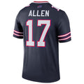 Pkot B.Bills #17 Josh Allen Player Navy Inverted  Legend Game Stitched Jerseys